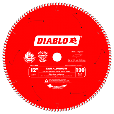 DIABLOD12120N 12" 120T THIN ALUMINUM CUTTING SAW BLADE