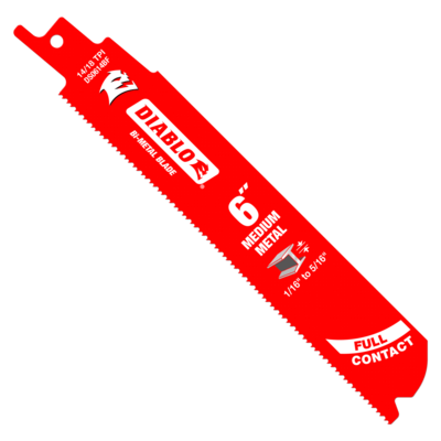 DIABLODS0614BF25 6" 14/18 TPI BI-METAL RECIP BLADE MEDIUM METAL