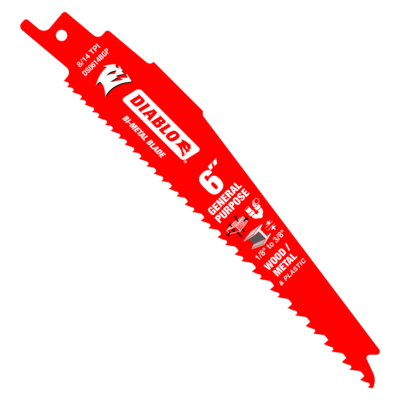 DIABLODS0614BGP25 6" 8/14 TPI BI-METAL RECIP BLADE (25 PACK)