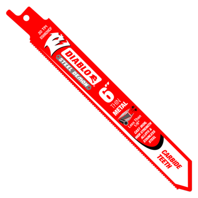 DIABLODS0620CF 6" 20 TPI STEEL DEMON CARBIDE THIN METAL RECIP BLADE