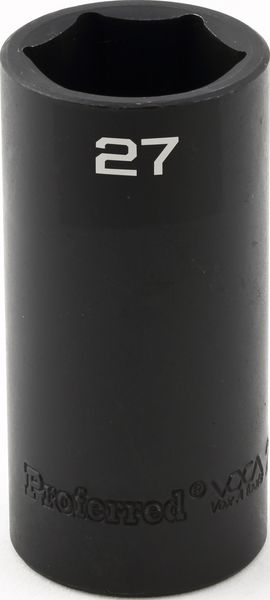 BBPS33127 Impact 1/2" Drive Metric Socket 27MM - 1/2" Dr. 6 Pt. Metric Deep Impact Socket Deep Impact