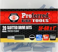 Slotted Drive Bits 5F-6R (1&quot; Insert) 1&quot; Length with 1/4&quot; Hex Shank