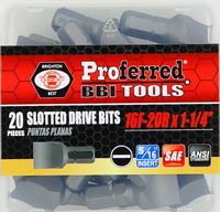 Slotted Drive Bits 16F-20R (1 1/4&quot; Insert) 1 1/4&quot; Length with 5/16&quot; Hex-Bull Nose Shank